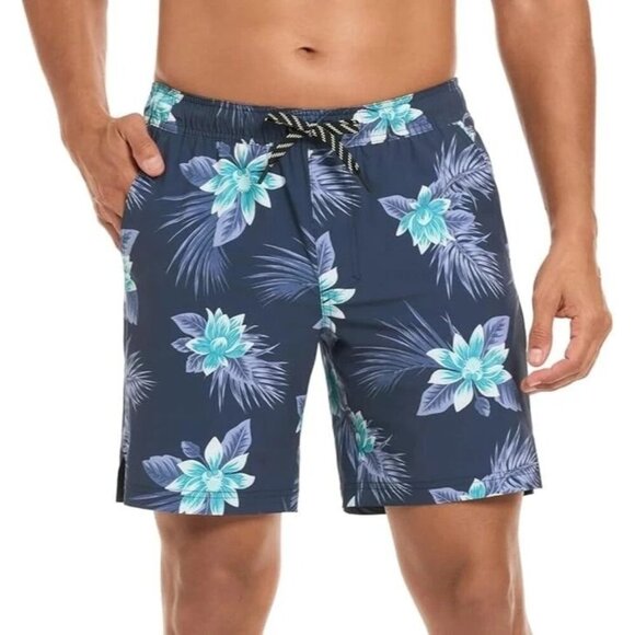 NEW Hurley Men's XXL 18" Outseam Swim Shorts Blue Hawaiian Floral Pattern - Picture 1 of 7